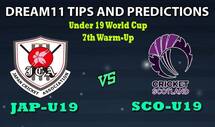 JPN-U19 vs SCO-U19 Dream11 Team Prediction Under 19 World Cup 2020: Captain And Vice-Captain, Fantasy Cricket Tips Japan U19 vs Scotland U19 7th Warm-up Match at Rice Field, St. John’s College, Johannesburg 1:30 PM IST
