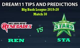 REN vs STA Dream11 Team Prediction Big Bash League 2019-20: Captain And Vice-Captain, Fantasy Cricket Tips Melbourne Renegades vs Melbourne Stars Match 30 at Shere Docklands Stadium, Melbourne 1:40 PM IST
