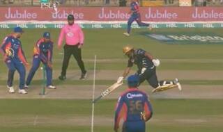 मोइन खान के बेटे ने PSL में उल्टे बैट से पूरे किए रन, वीडियो वायरल