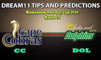 CC vs DOL Dream11 Team Prediction, Momentum One-Day Cup 2020, Match 14: Captain And Vice-Captain, Fantasy Cricket Tips Cape Cobras vs Dolphins at Newlands, Cape Town 5:00 PM IST