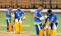 IPL 2020: Suresh Raina Worships MS Dhoni’s Bat During CSK Practice Session, Video Goes Viral | WATCH
