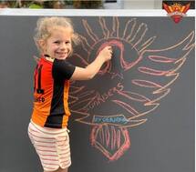 David warners daughter paints sunrisers hyderabad logo post photo on instagram 3980510