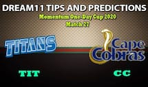 TIT vs CC Dream11 Team Prediction, Momentum One-Day Cup 2020, Match 27: Captain And Vice-Captain, Fantasy Cricket Tips Titans vs Cape Cobras at Willowmoore Park, Benoni 5:00 PM IST