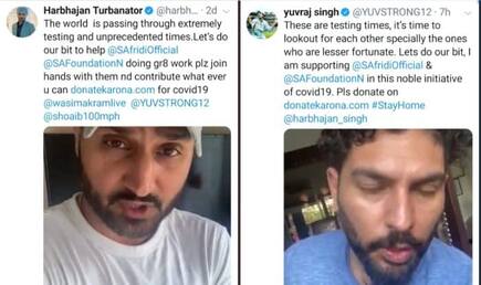 Fans slammed yuvraj harbhajan singh for supporting shahid afridis foundation 3987326