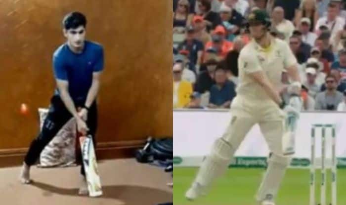 WATCH: Pakistan’s Naseem Shah trying to imitate steve smith’s unique batting stytle