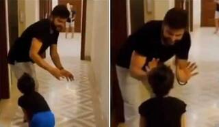 Covid 19 lockdown suresh raina plays indoor cricket with daughter gracia watch video 3993066