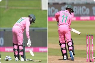 South africa vs pakistan 2nd odi faheem ashraf 130 kmph rocket delivery breaks temba bavumas bat video goes viral 4556908