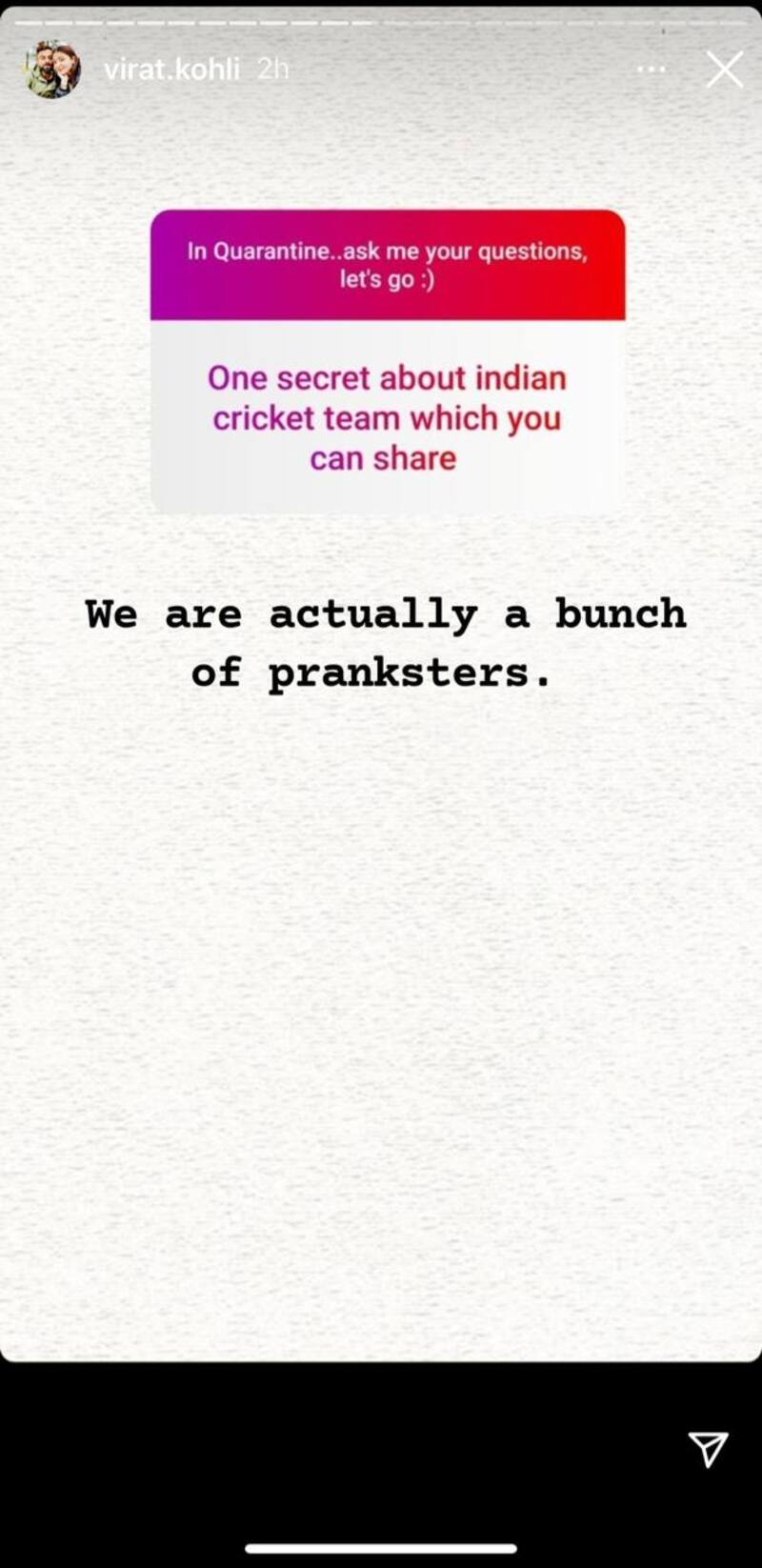 Virat Kohli on Team India