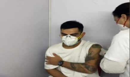 Indian captain virat kohli receives first dose urges fans to get vaccinated 4653579