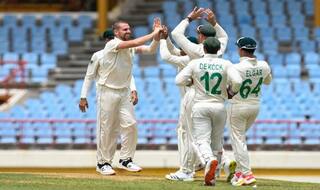 wi vs sa test west indies bowled out for just 97 as lungi ngidi and nortje shines