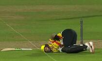 WATCH: Alex Hales gets hit in the groin twice during The Hundred tournament