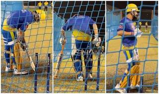 IPL 2021: MS Dhoni Taking Guard Meticulously Ahead of Qualifier 1 Between DC vs CSK is a Sight to Behold | WATCH VIDEO