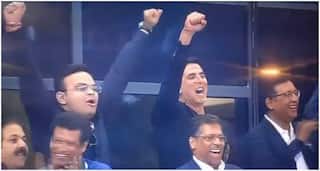 WATCH| BCCI Secretary Jay Shah and Akshay Kumar Celebrates After Over-Throw From Shaheen Afridi in India vs Pakistan Match