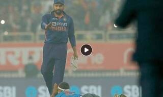 Cricket news india vs new zealand 2nd t20i rohit sharma fan breach security to touch his feat watch video 5102871