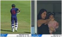 Anushka Sharma With Daughter Vamika in Her Arms Reacts to Virat Kohli’s Cradle Celebration on Reaching Fifty in 3rd ODI is Going Viral | WATCH VIDEO