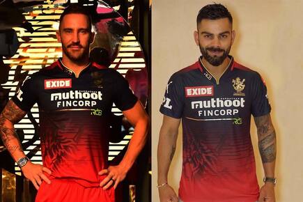 Ipl 2022 faf de plessis dinesh karthik harshal patel launch new jersey of royal challengers bangalore 5284450