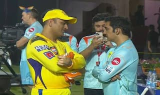 Nice catching up skipper gautam gambhir ms dhoni meet up after lsg vs csk match 5313810