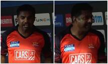 Watch muttiah muralitharan lost his cool during the last over of marco jensen during gt vs srh match 5363960