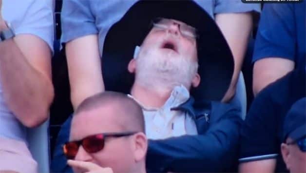 watch fan was sleeping during england and new zealand match video went viral