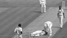 england s andy lloyd test career ended in just half an hour after malcolm marshall bouncer hits him on helmet