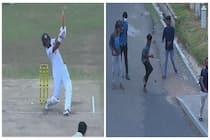 Watch Dinesh Chandimal smashed a huge six outside the stadium and going to hits a pedestrian