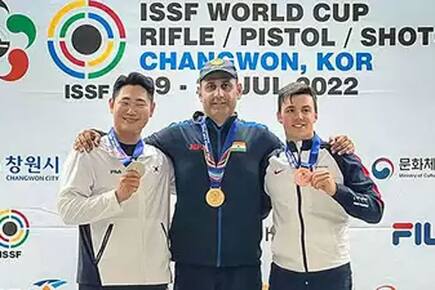 mairaj khan creates history as he becomes first Indian to win skeet gold medal at issf world cup