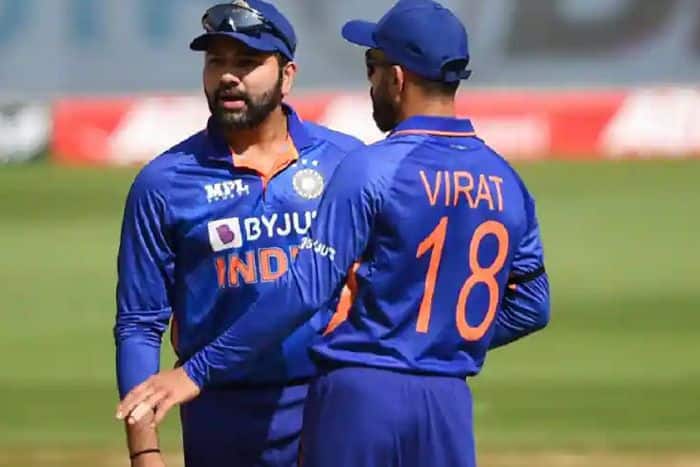 watch rohit sharma lose his cool after question being asked on virat kohli form