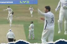 watch video how umesh yadav claimed his first wicket for middlesex county