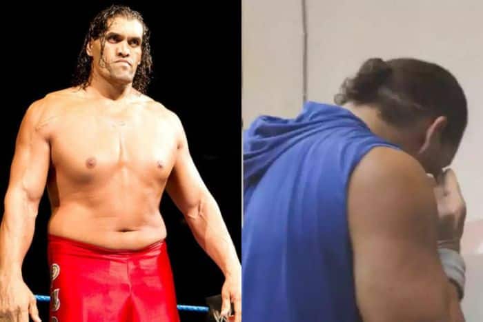 Watch: Fans Puzzled As The Great Khali Breaks Down In Front Of Media