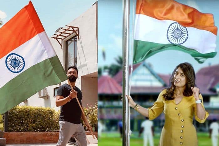 cricketers celebrating india 75 year of independence day watch video