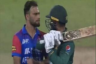 Pakistani cricketer Asif Ali is not deterring his antics, once again raised his hand