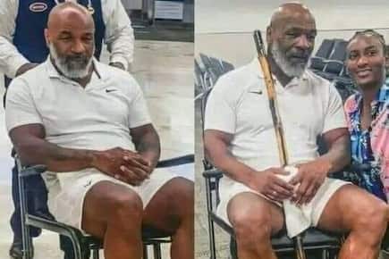 Legendary Boxer Mike Tyson Suffering From Sciatica, Uses wheelchair & Stick For Regular Work