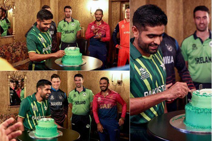 babar received a wonderful gift from the captains of the teams in melbourne celebrated 28th birthday