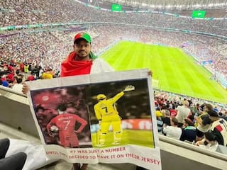 FIFA World Cup 2022: MS Dhoni Fever Grips Qatar | Check Photo