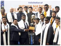 Sports Minister Anurag Thakur Felicitates T20 World Cup 2022 Winning Indian Blind Cricket Team