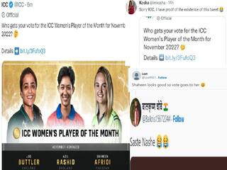 Icc trolls after annouced player of the month nominee on twitter