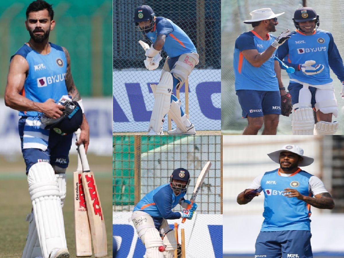 बांग्लादेश के खिलाफ टेस्ट से पहले भारतीय खिलाड़ियों ने जमकर बहाया पसीना, देखें तस्वीरें
