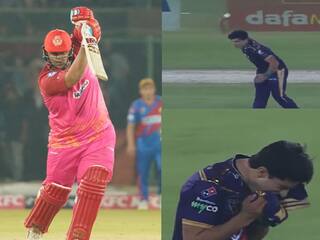 Watch Video Pakistani Pacer Naseem Shah reaction viral after azam khan innings in PSL