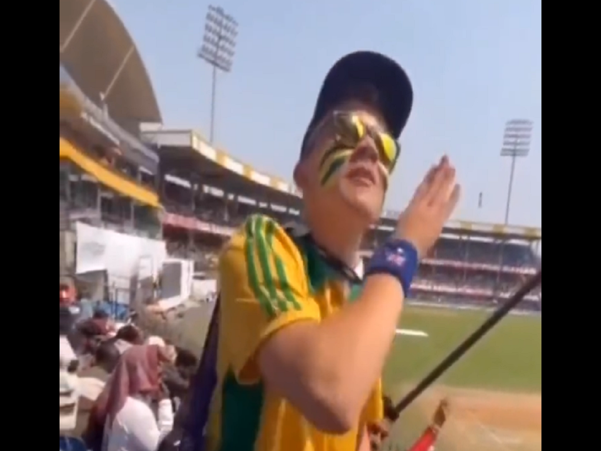 VIDEO: ऑस्ट्रेलिया की जीत पर कंगारू फैन ने मजेदार अंदाज में बोला &#039;पुष्पा राज&#039; का धांसू डायलॉग