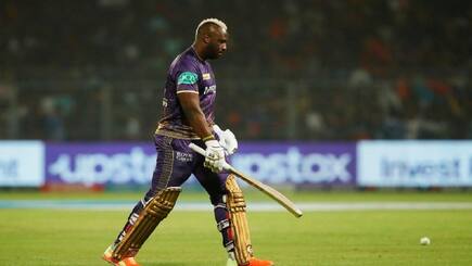 Andre Russell out for Golden Duck in his 100th IPL match against RCB at Eden Gardens