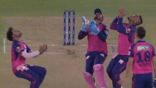 RR vs GT: 3 players converge for the catch but 4th player Trent boult takes it