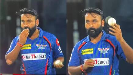 Amit Mishra Creates Unwanted Controversy, Caught Applying Saliva On Ball During RCB-LSG IPL 2023 Match
