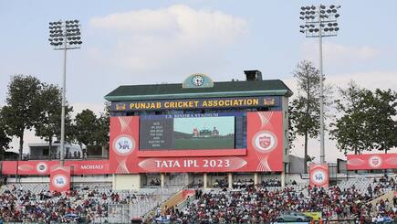 IPL 2023 PBKS VS KKR Floodlight failure stops play in Mohali