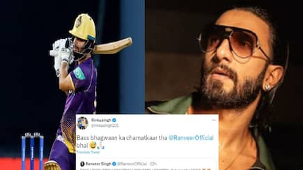 Ranveer singh tweet after rinku Singh innings Ye kya tha kkr batsman reply Bhagwan ka chamatkar