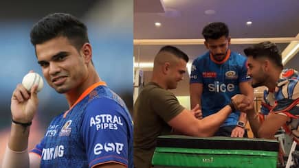 Arjun Tendulkar Arm Wrestles With MI Teammate Ahead Of Team’s Must-Win Game Against SRH – WATCH