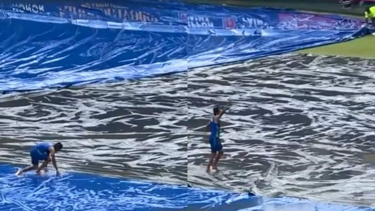 SL vs PAK 2nd Test: Hasan Ali Slides And Plays On Water-Filled Covers After Rain Stops Game On Day 2 - WATCH Viral Video