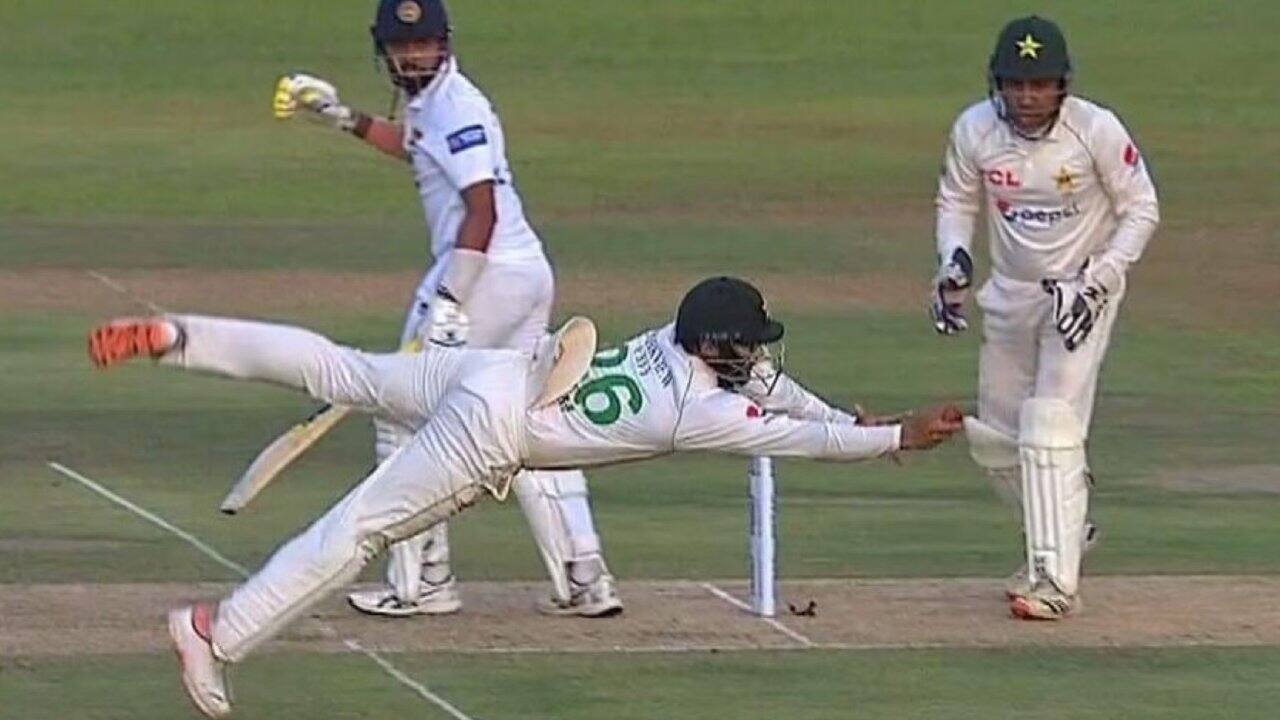 Imam ul haq took a stunner against sri lanka