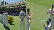 Cameron Green who tested positive for COVID 19 keeping distance with his teammates during the match