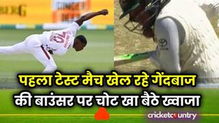 usman got injured on a bouncer by Shamar Joseph in the first test Australia vs west indies Adelaide