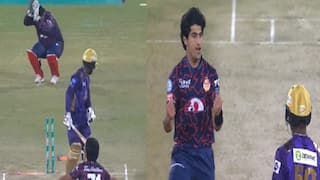 PSL 2024 Azam khan saved his head on Naseem Shah bowling Watch Video